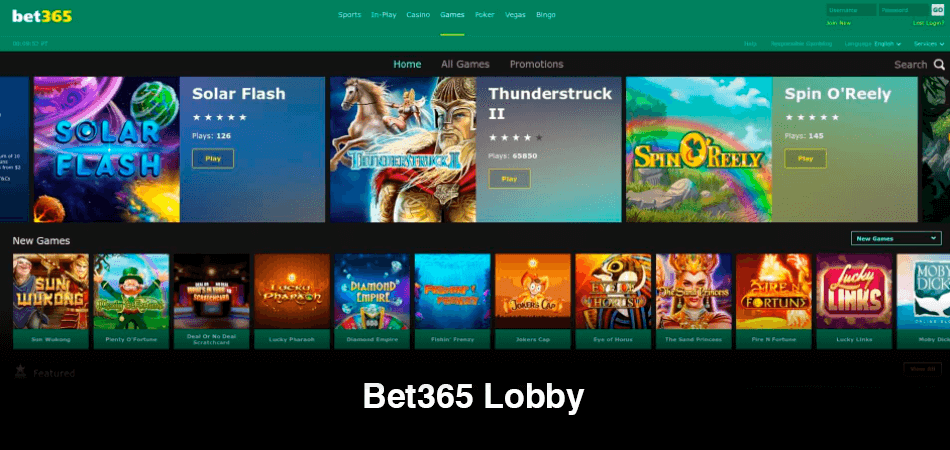 Bet365 Casino Lobby