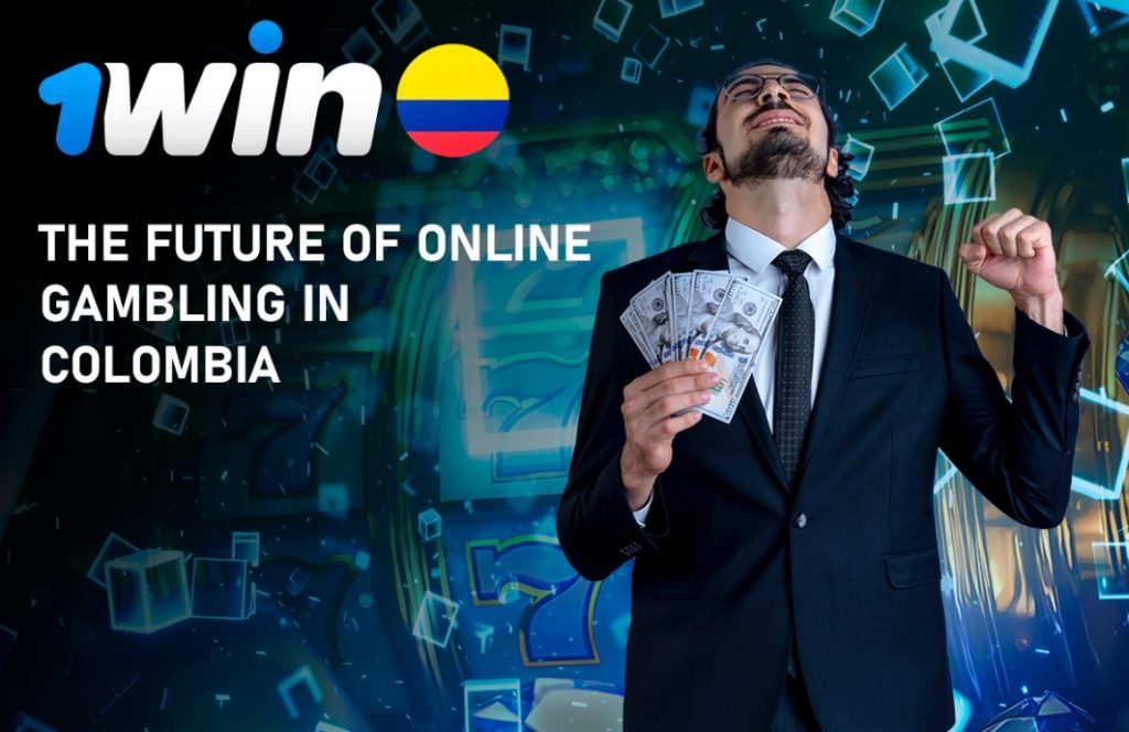Visual depiction of online gambling's future in Colombia, showcasing technology and gaming icons in a modern design.