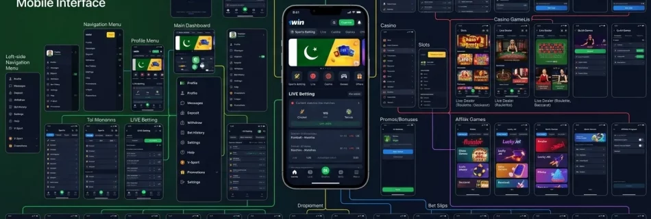 Every Screen and Menu Inside the 1Win Pakistan Mobile Interface