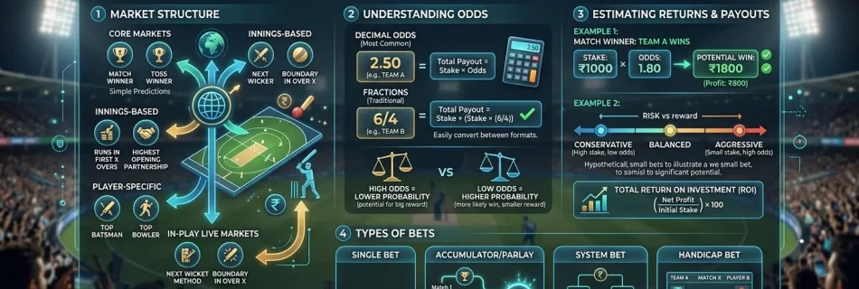 Cricket Betting Markets at Batery Bet India: Structure, Odds and Returns